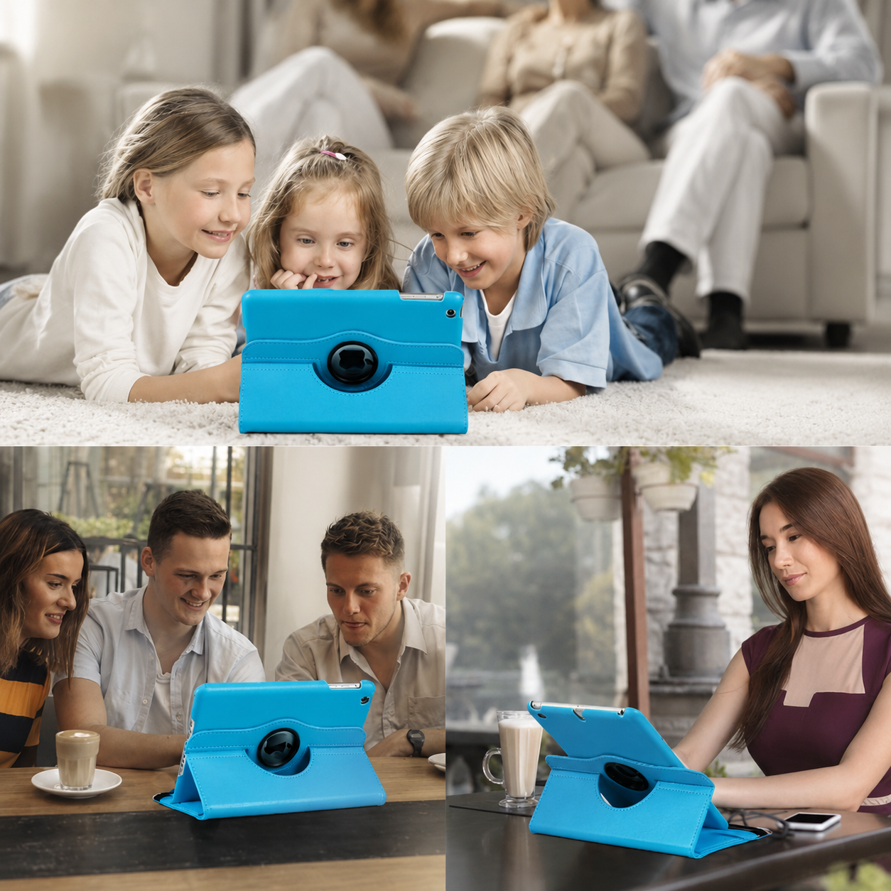 Premium iPad Case 360 Rotating Stand PU Leather Smart Cover Multi Angle Viewing Protective Tablet Case Adjustable Stand Lightweight Durable Design