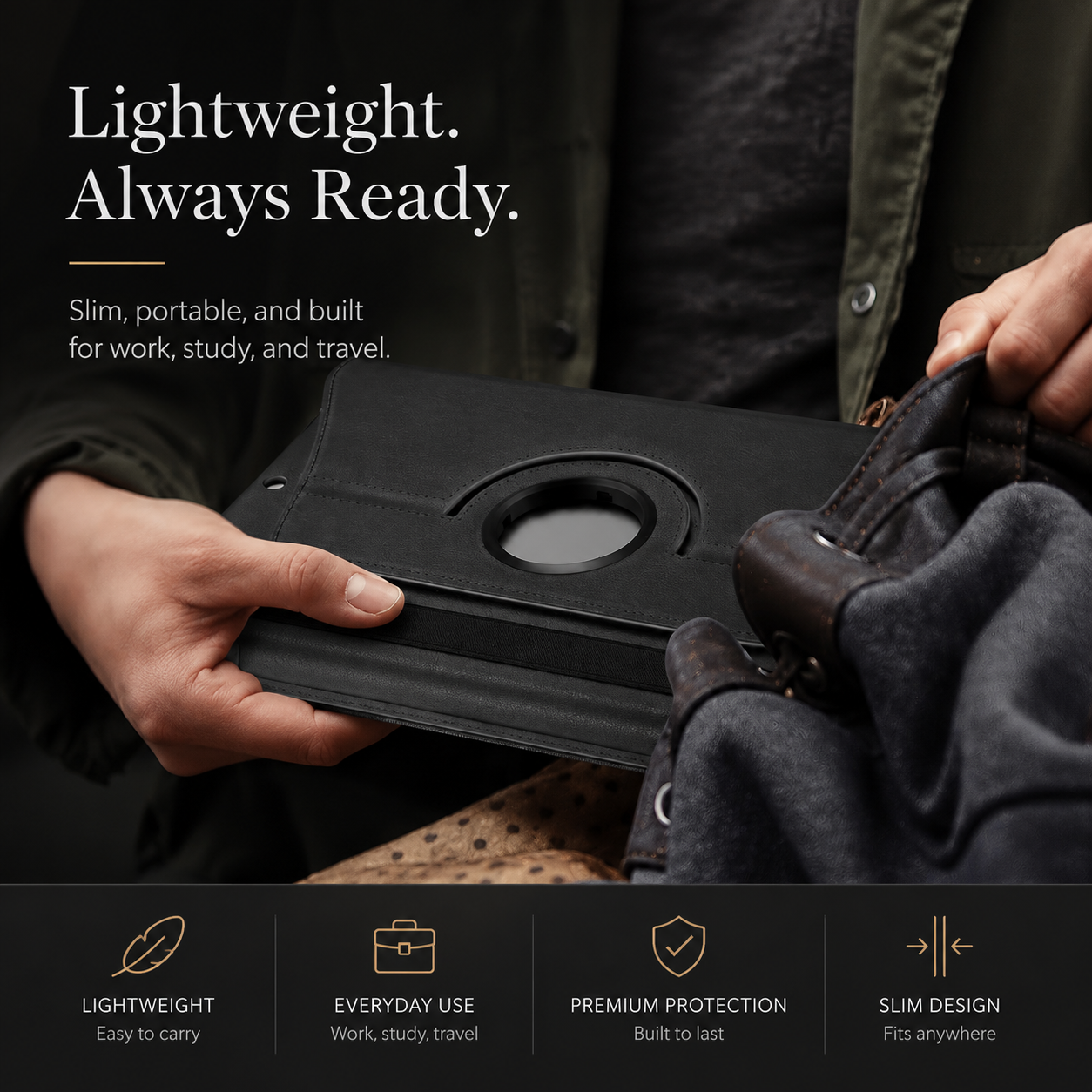 Premium iPad Case 360 Rotating Stand PU Leather Smart Cover Multi Angle Viewing Protective Tablet Case Adjustable Stand Lightweight Durable Design