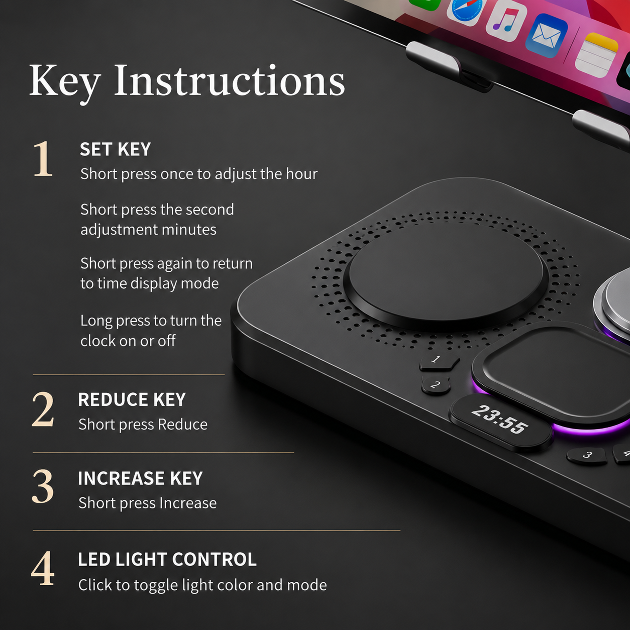 Premium iPhone 4 In 1 Foldable Wireless Charging Station 15W Magnetic Fast Charger Watch Earbuds Stand LED Indicator Docking Organizer Hub Desktop