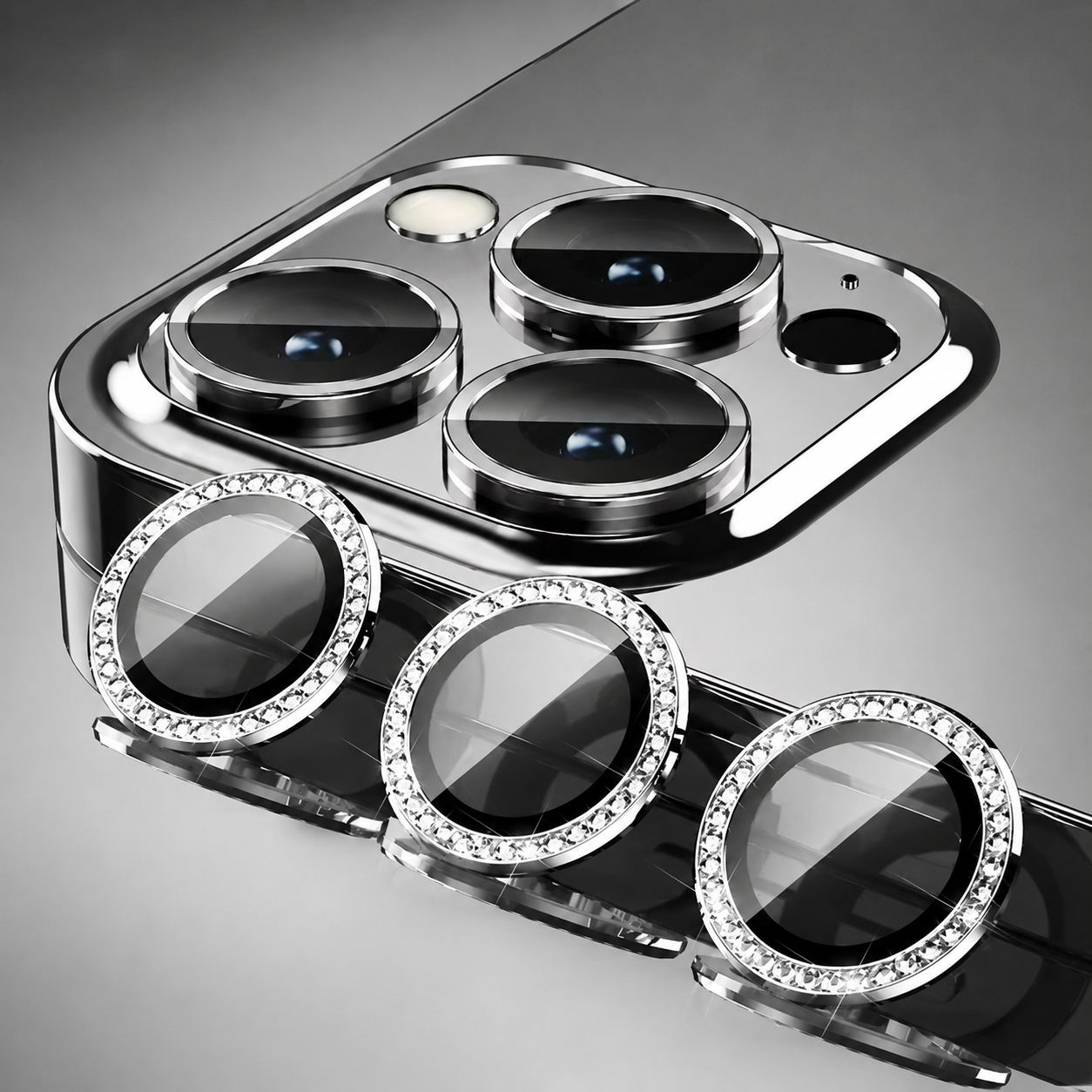 Premium iPhone Camera Lens Protector Metal Ring Tempered Glass Cover Scratch Resistant Shockproof Anti Dust Precision Fit Clarity Guard Protective
