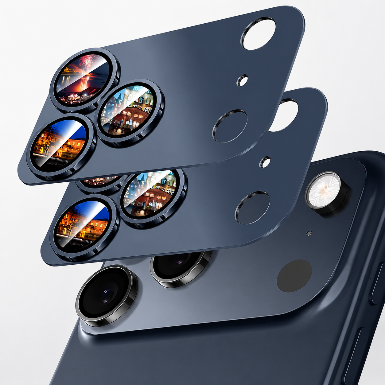 Premium iPhone Camera Lens Protector Military Grade Alloy Ring Tempered Glass Cover Shatterproof Scratch Resistant Shockproof Precision Fit Guard