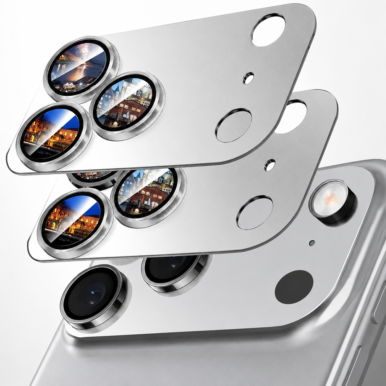 Premium iPhone Camera Lens Protector Military Grade Alloy Ring Tempered Glass Cover Shatterproof Scratch Resistant Shockproof Precision Fit Guard