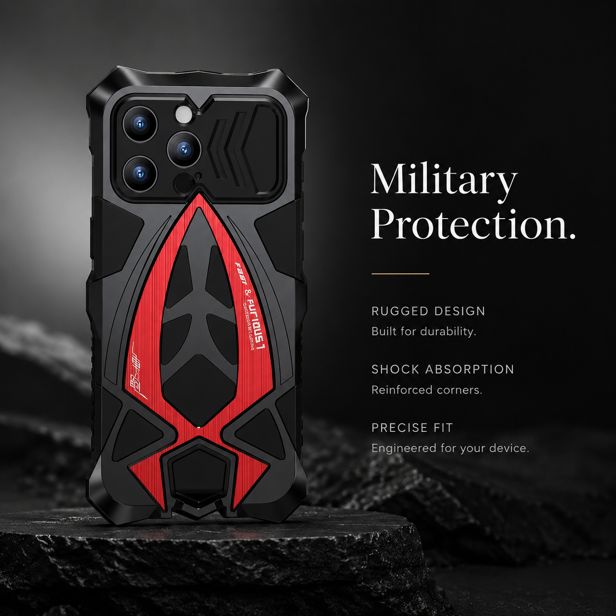 Premium iPhone Case 360° Full Coverage Metal Armor, Heavy-Duty Protective Bumper Frame with Shockproof Design, Secure Grip and Camera Protection