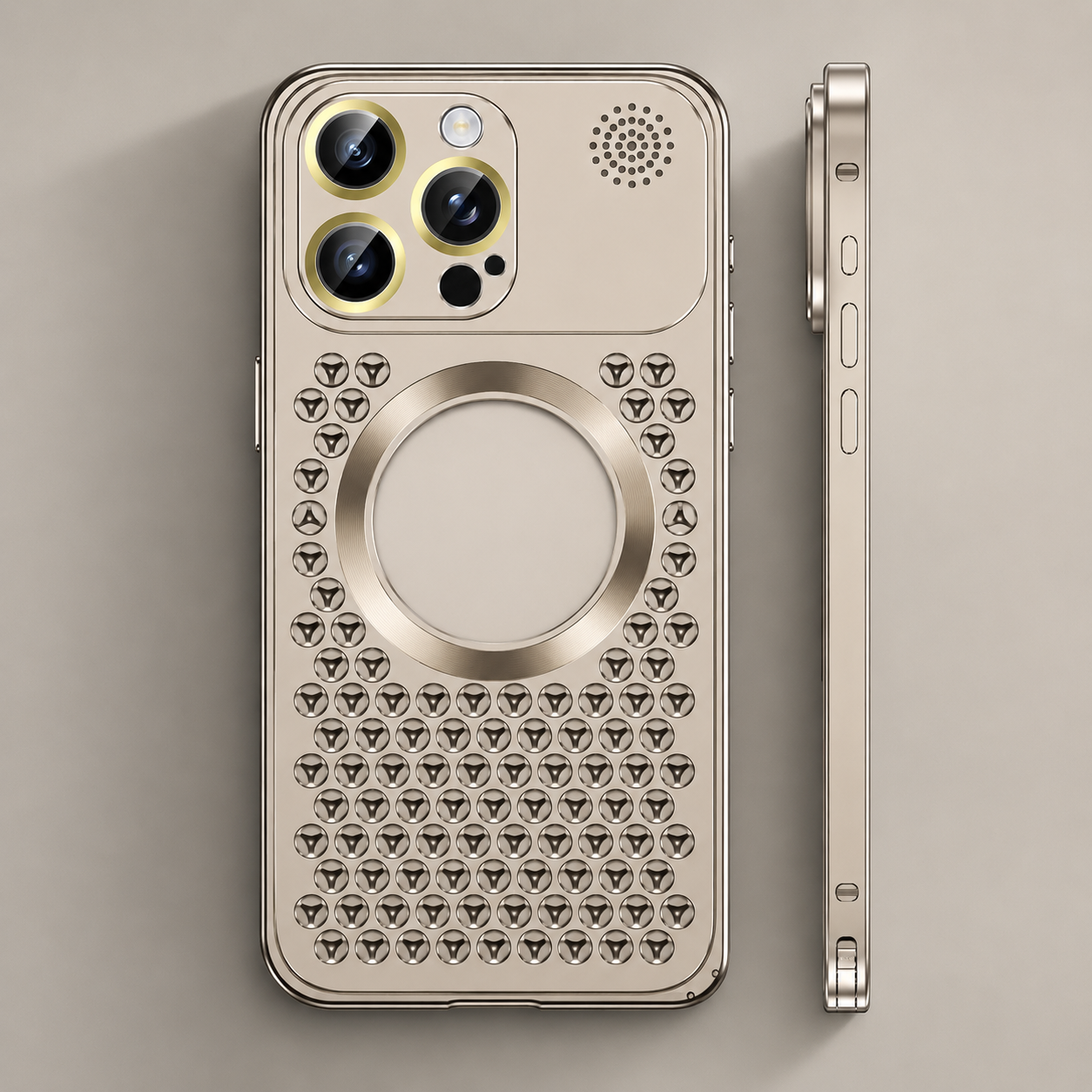 Premium iPhone Case Aluminum Alloy Magnetic Cover Heat Dissipation Frame Camera Lens Protection Anti Fall Design Secure Grip Lightweight Construction