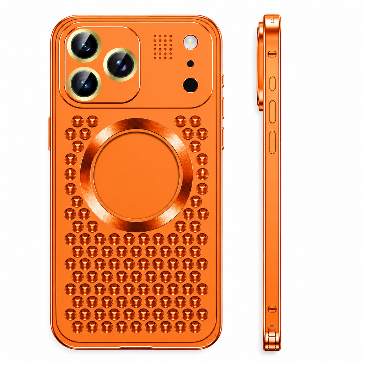 Premium iPhone Case Aluminum Alloy Magnetic Cover Heat Dissipation Frame Camera Lens Protection Anti Fall Design Secure Grip Lightweight Construction