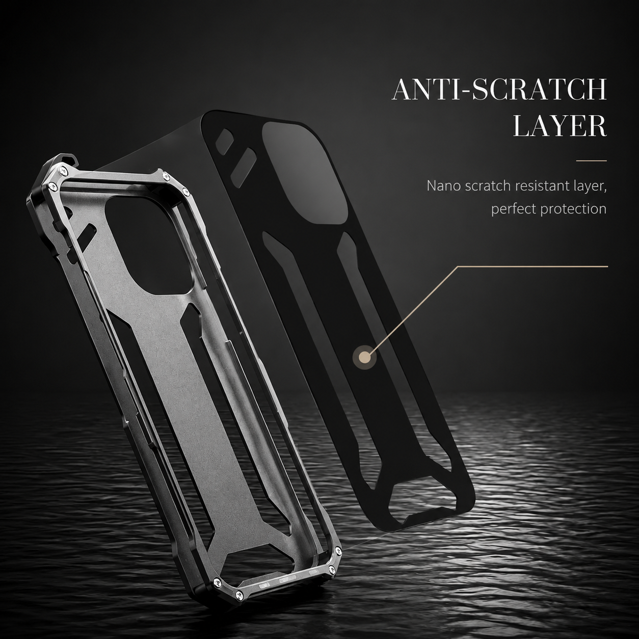 Premium iPhone Case Aluminum Alloy Metal Armor Cover Heat Dissipation Design Shockproof Anti Scratch Non Slip Grip Durable Protective Case Lightweight Design