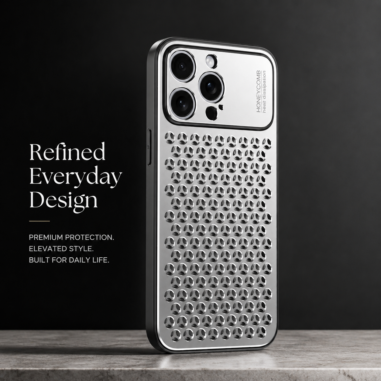 Premium iPhone Case Aluminum Alloy Protective Cover Breathable Metal Design Anti Fingerprint Finish Scratch Resistant Heat Dissipation Lightweight Frame
