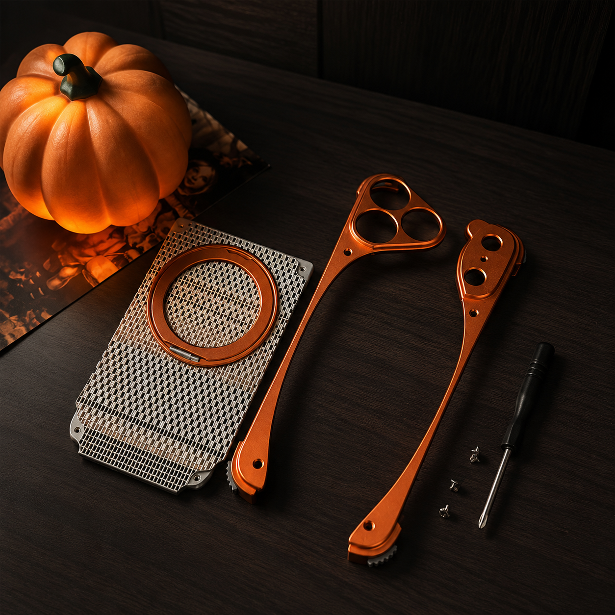 Premium iPhone Case Aluminum Metal Golden Thread Magnetic Design with Shockproof Bracket, Drop Resistant Construction and Durable Everyday Protection