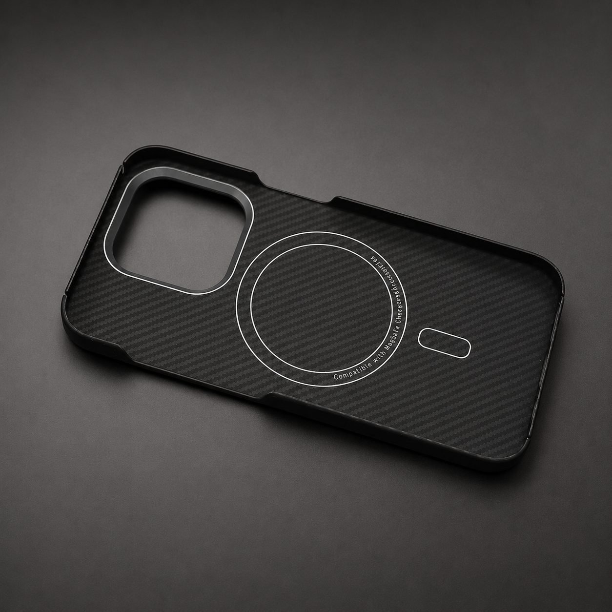 Premium iPhone Case Aramid Carbon Fiber MagSafe Design with Camera Lens Protection, Ultra Lightweight Scratch Resistant Half Wrapped Construction