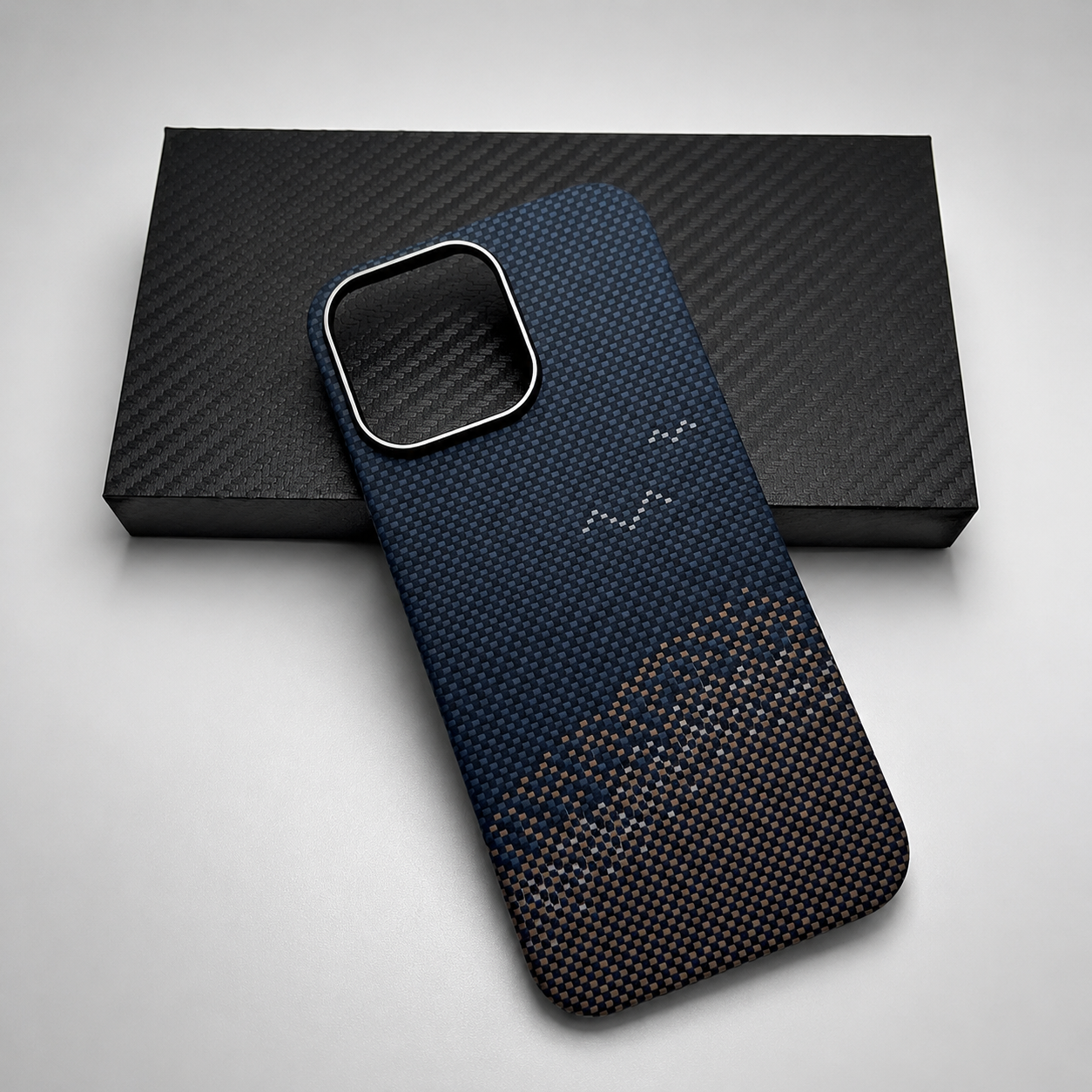 Premium iPhone Case Aramid Carbon Fiber MagSafe Design with Camera Lens Protection, Ultra Lightweight Scratch Resistant Half Wrapped Construction