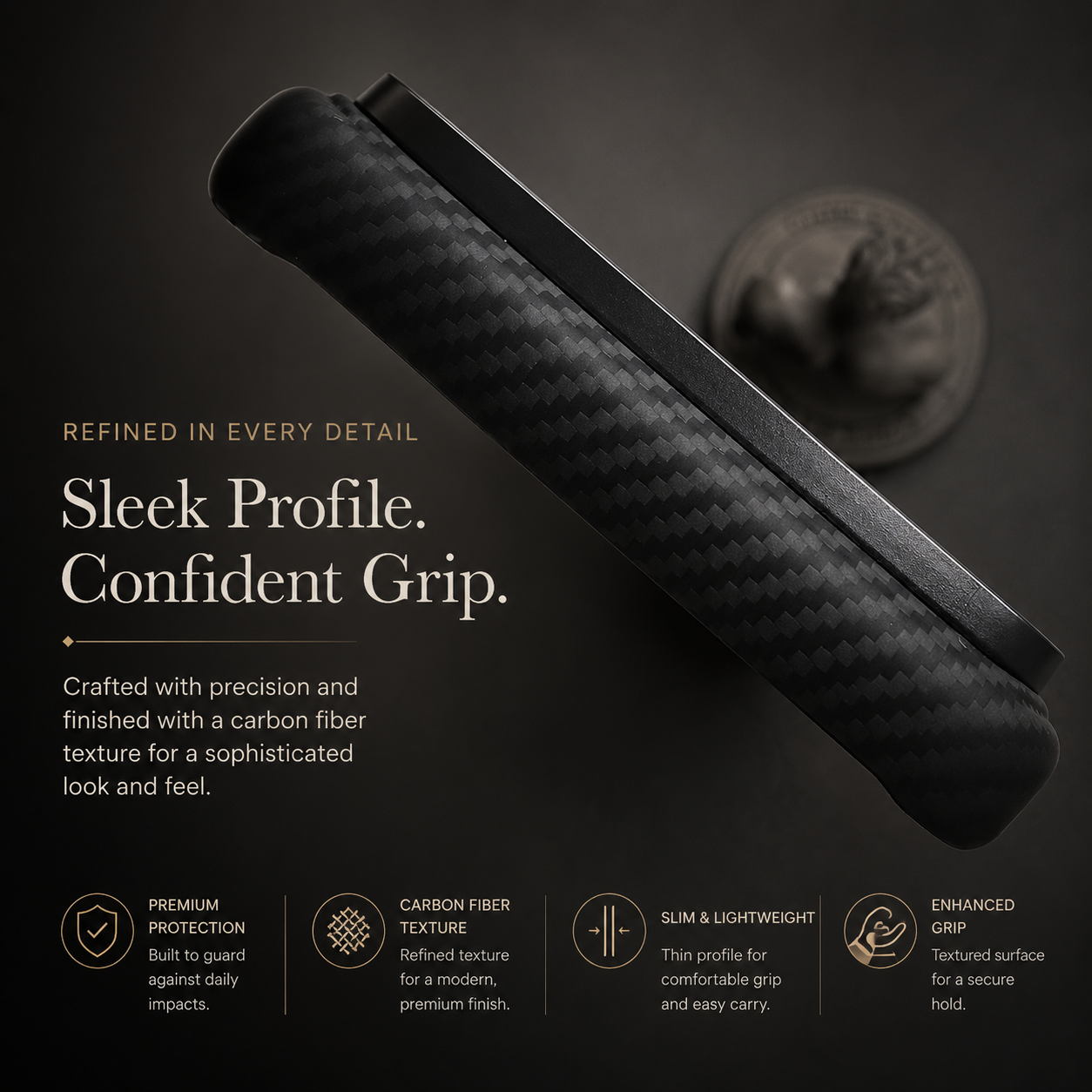 Premium iPhone Case Aramid Carbon Fiber MagSafe Design with Camera Lens Protection, Ultra Thin Lightweight Scratch Resistant Durable Build Everyday Use