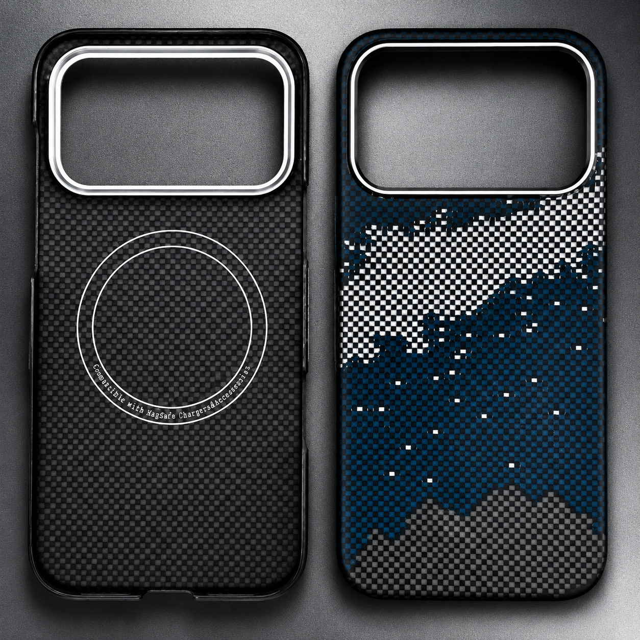 Premium iPhone Case Aramid Carbon Fiber MagSafe Design with Camera Lens Protection, Ultra Thin Shockproof Structure, Anti Fingerprint Full Coverage Fit