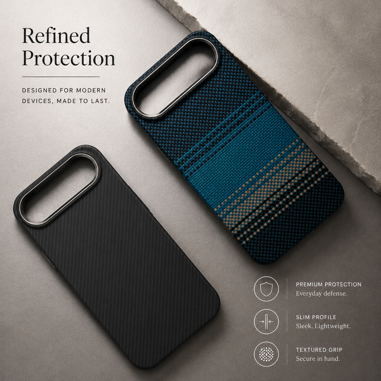Premium iPhone Case Aramid Carbon Fiber MagSafe Design with Camera Lens Protection, Ultra Thin Shockproof Structure, Anti Fingerprint Full Coverage Fit