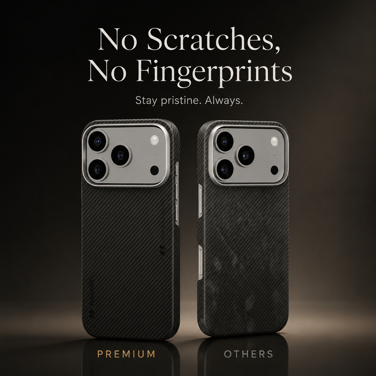 Premium iPhone Case Aramid Fiber Cover Shockproof Anti Fingerprint Non Slip Grip Slim Lightweight Durable Protective Case Matte Black Design