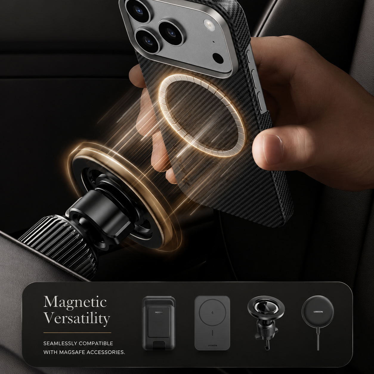 Premium iPhone Case Aramid Fiber Cover Shockproof Anti Fingerprint Non Slip Grip Slim Lightweight Durable Protective Case Matte Black Design