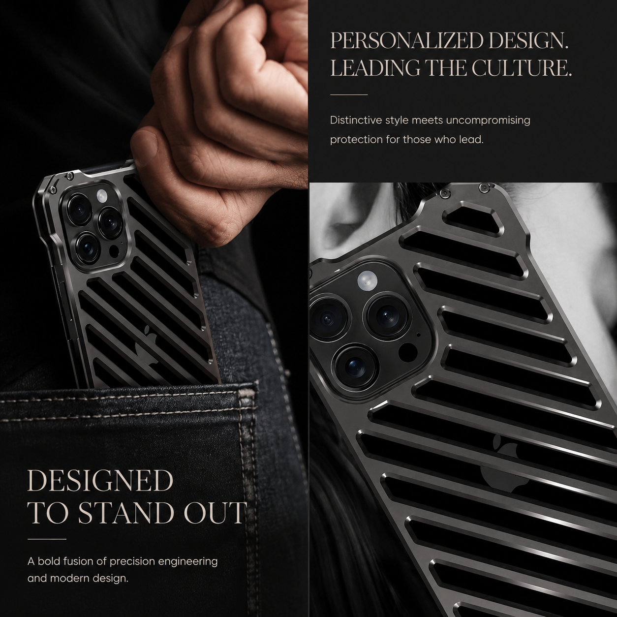 Premium iPhone Case CNC Aluminum Alloy Armor Cover with Magnetic Shockproof Dual-Layer Protection, Anti-Fingerprint Matte Finish & Non-Slip Lightweight Design