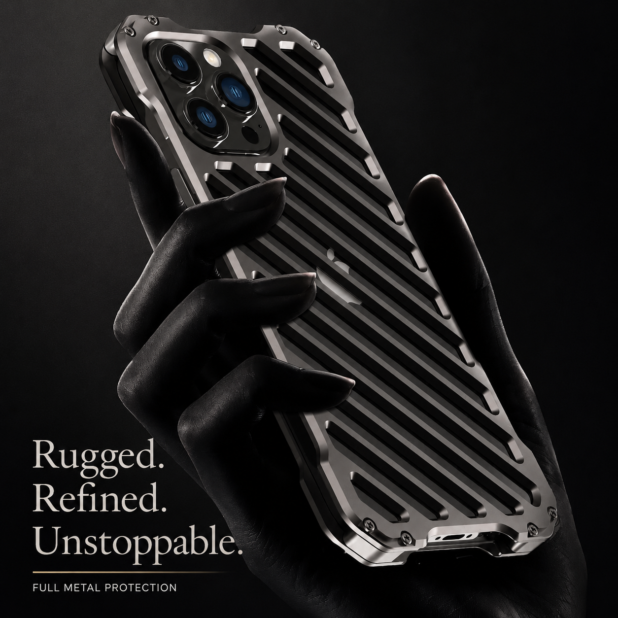 Premium iPhone Case CNC Aluminum Alloy Armor Cover with Magnetic Shockproof Dual-Layer Protection, Anti-Fingerprint Matte Finish & Non-Slip Lightweight Design