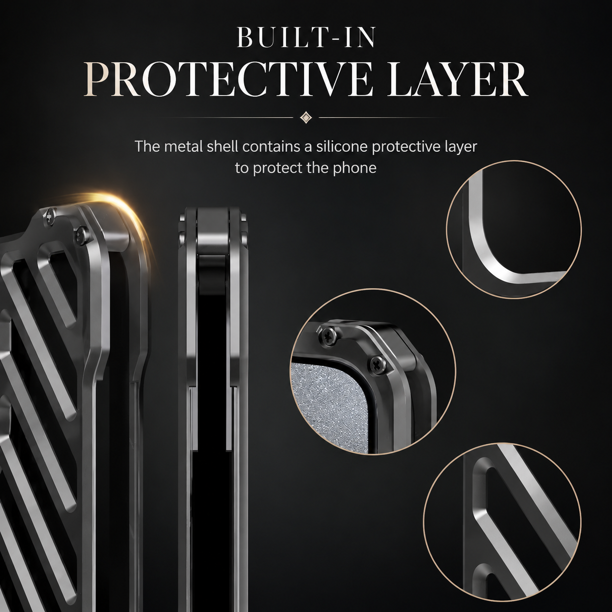 Premium iPhone Case CNC Aluminum Alloy Armor Cover with Magnetic Shockproof Dual-Layer Protection, Anti-Fingerprint Matte Finish & Non-Slip Lightweight Design