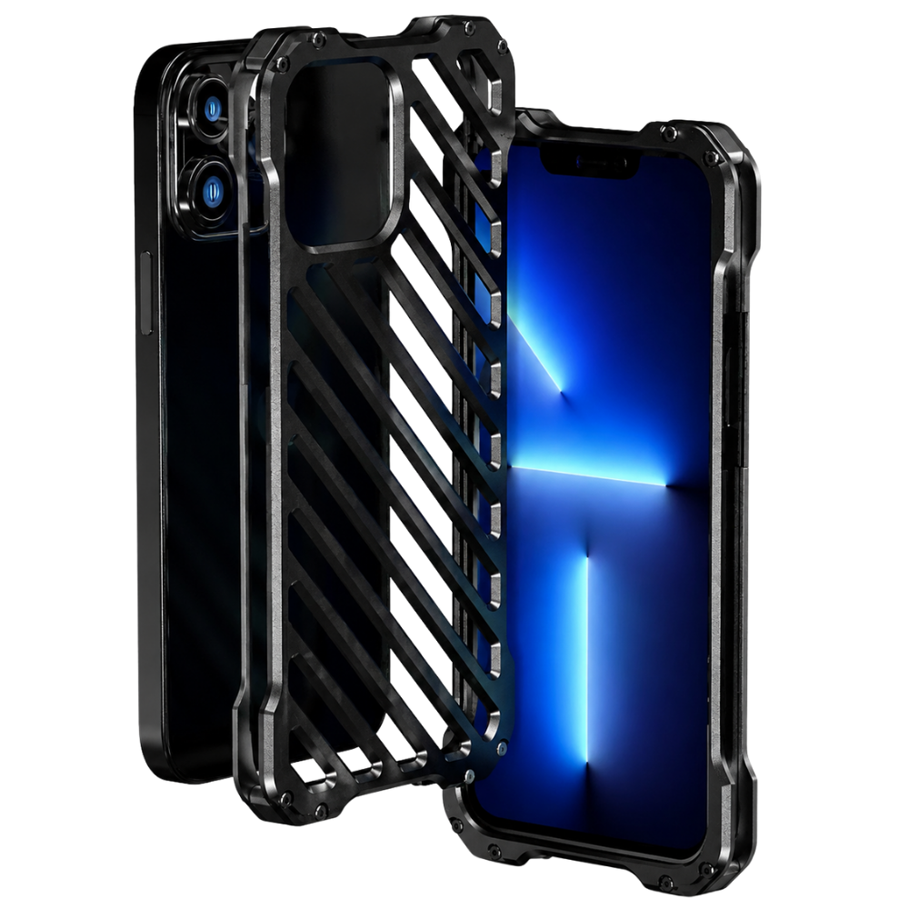 Premium iPhone Case CNC Aluminum Alloy Armor Cover with Magnetic Shockproof Dual-Layer Protection, Anti-Fingerprint Matte Finish & Non-Slip Lightweight Design