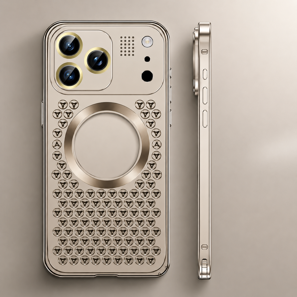 Premium iPhone Case Camera Lens Protection Aluminum Alloy Magnetic Cover Heat Dissipation Metal Frame Anti Fall Shockproof Wireless Charging Design