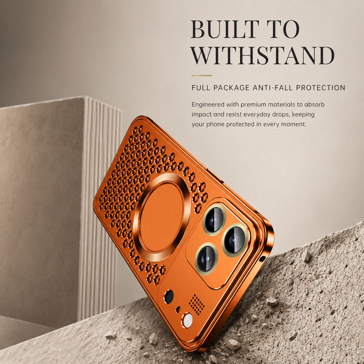 Premium iPhone Case Camera Lens Protection Aluminum Alloy Magnetic Cover Heat Dissipation Metal Frame Anti Fall Shockproof Wireless Charging Design