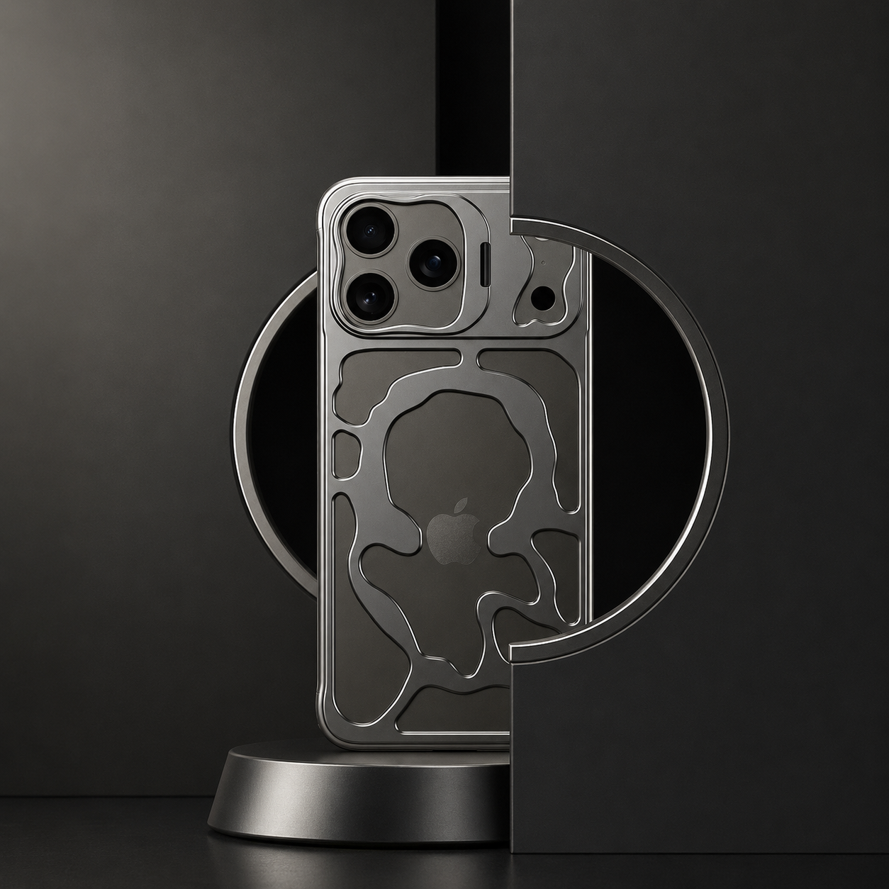 Premium iPhone Case Camera Lens Protection Magnetic Metal Cover Shockproof Protective Frame Heat Dissipation Stand Bracket Scratch Resistant Hollow Design