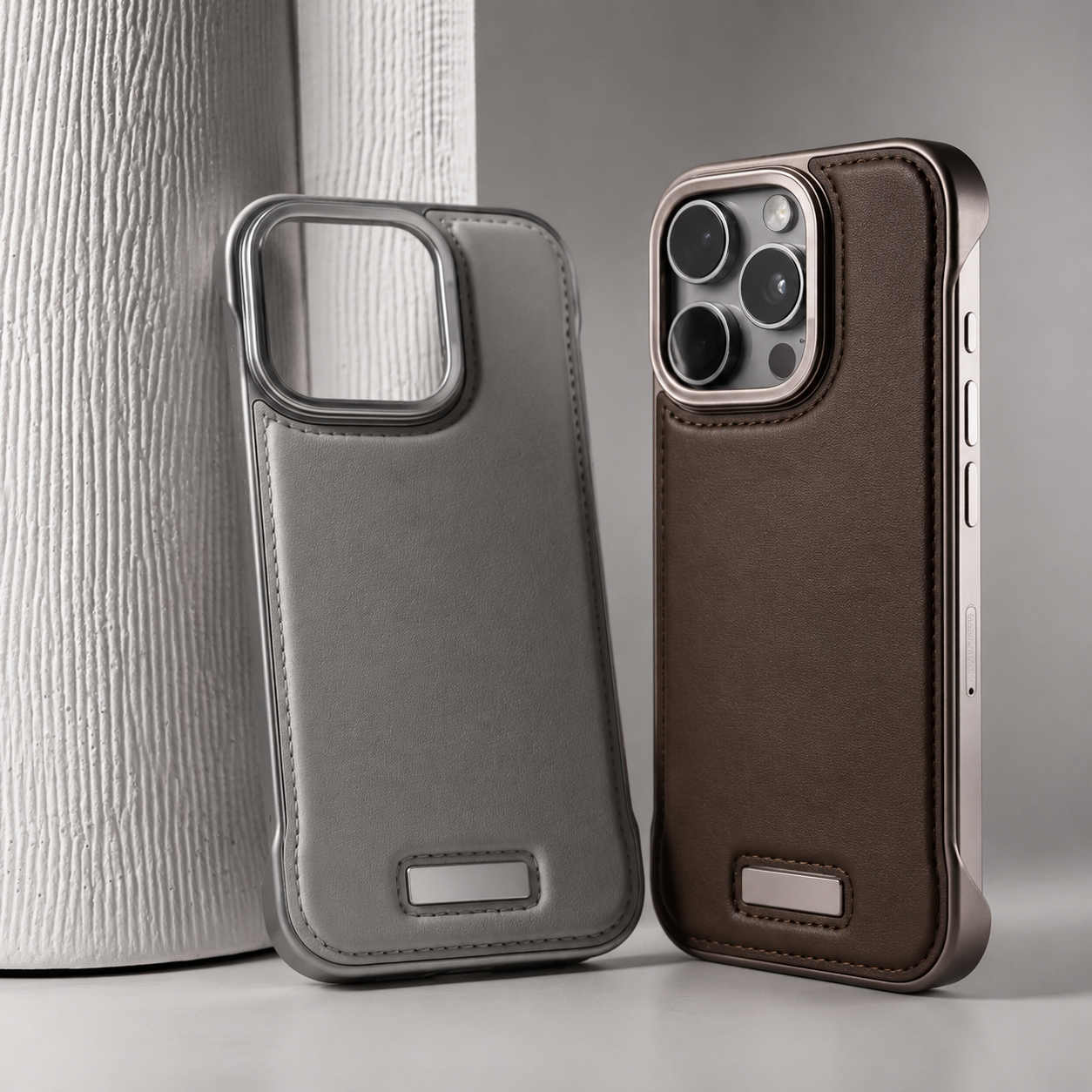 Premium iPhone Case Camera Lens Protection Magnetic PU Leather Cover Ultra Thin Borderless Shockproof Non Slip Matte Finish Design