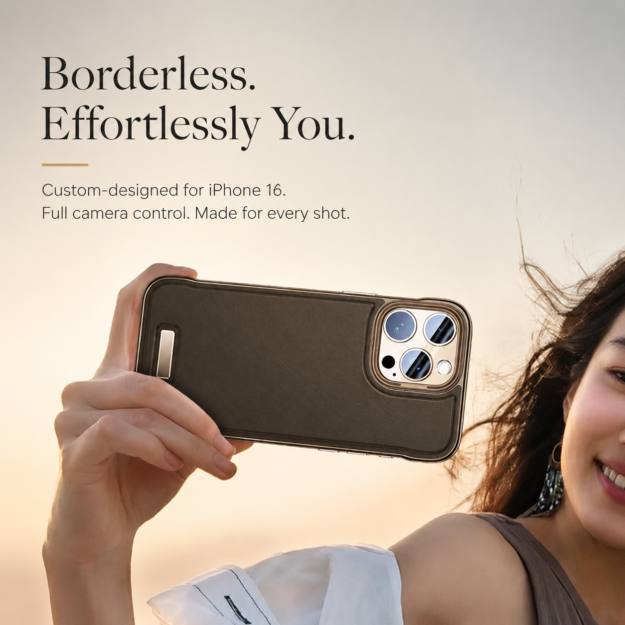 Premium iPhone Case Camera Lens Protection Magnetic PU Leather Cover Ultra Thin Borderless Shockproof Non Slip Matte Finish Design