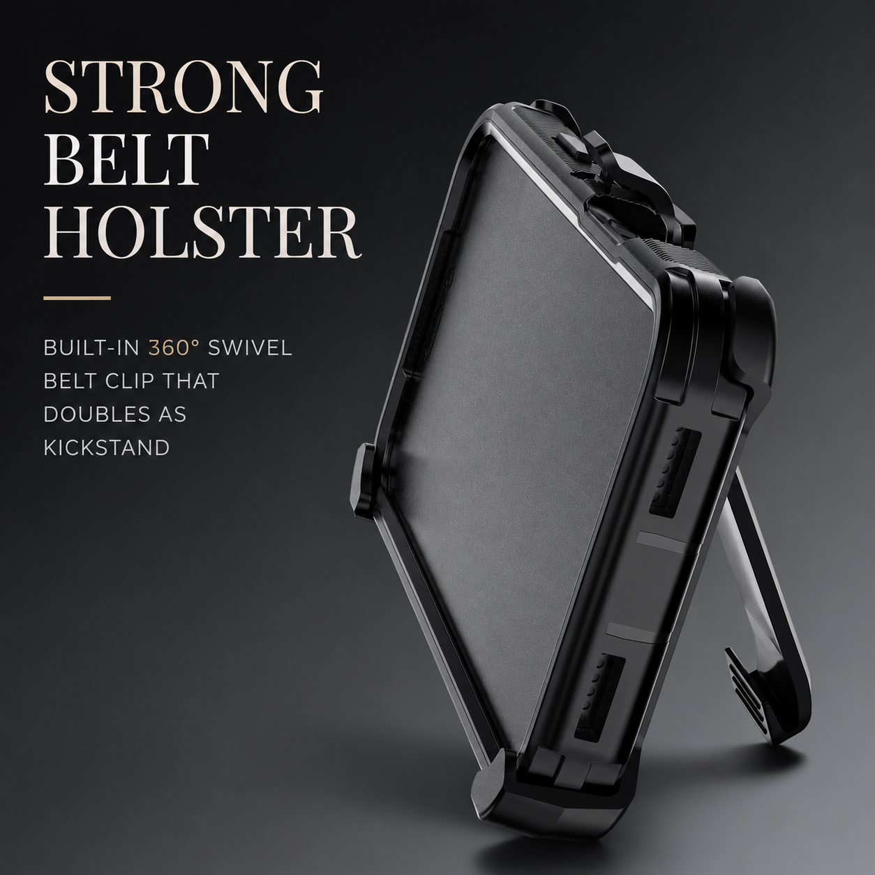 Premium iPhone Case Camera Lens Protection Shockproof Cover 3 Layer Hybrid Armor Belt Clip Holster Kickstand Anti Fingerprint Rugged Design