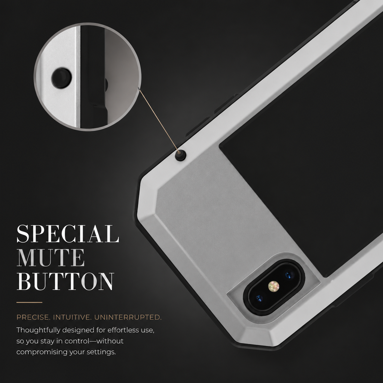 Premium iPhone Case Camera Lens Protection Shockproof Cover Aluminum Metal Armor Bumper Anti Fingerprint Non Slip Dustproof Full Coverage Design