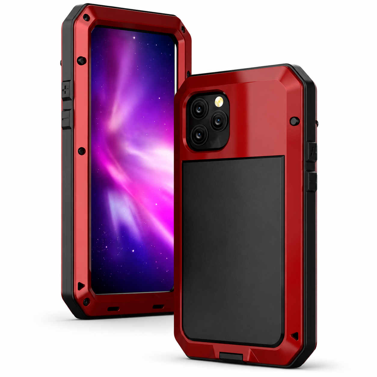 Premium iPhone Case Camera Lens Protection Shockproof Cover Aluminum Metal Armor Bumper Anti Fingerprint Non Slip Dustproof Full Coverage Design