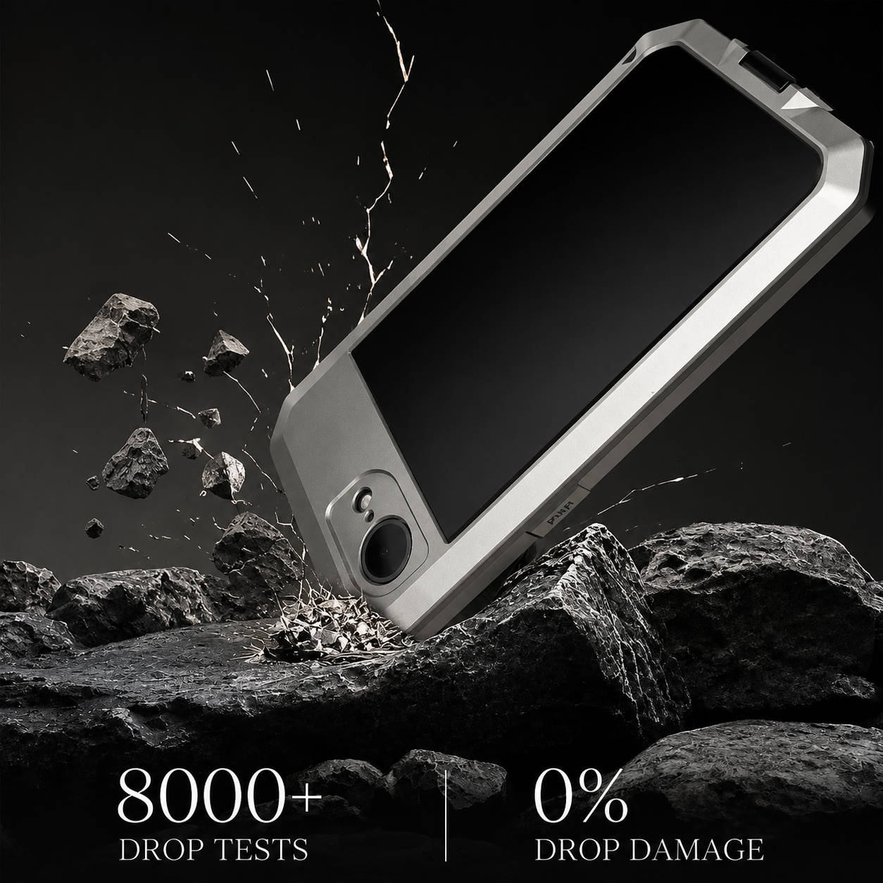 Premium iPhone Case Camera Lens Protection Shockproof Cover Heavy Duty Metal Frame Built In Glass Screen Protector TPU PC Rugged Armor Design