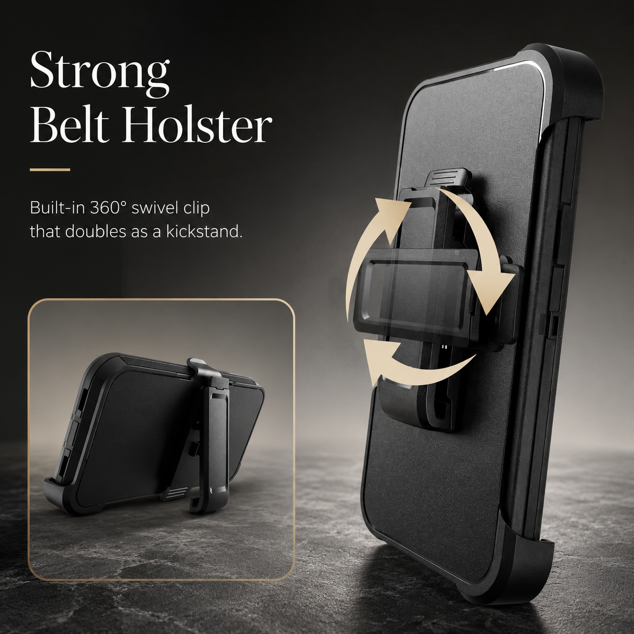 Premium iPhone Case Camera Lens Protection Shockproof Cover Magnetic Defender Armor TPU PC Belt Clip Holster Full Port Protection Rugged Design
