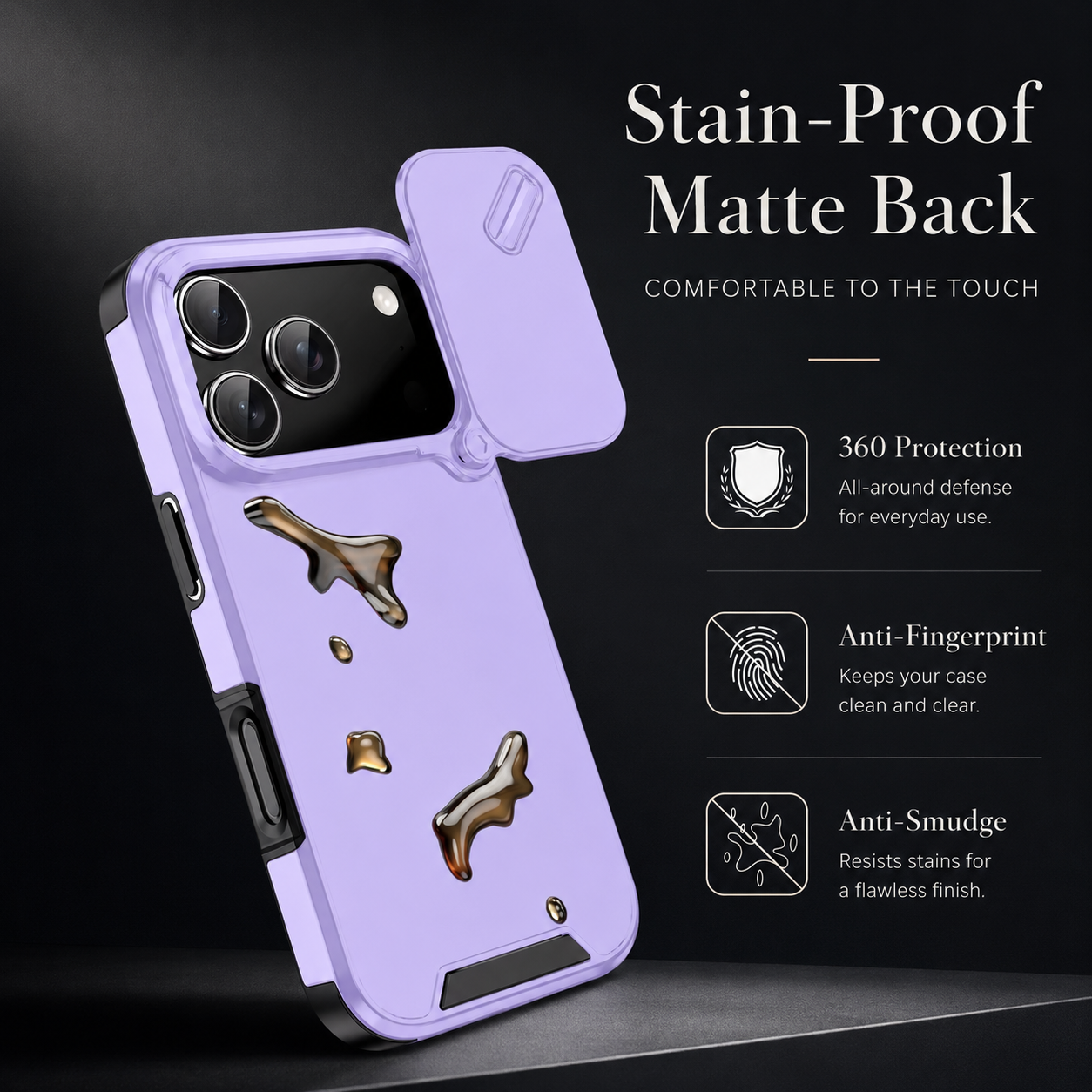 Premium iPhone Case Camera Lens Protection Shockproof Cover Slide Camera Guard PC TPU Anti Collision Protective Full Coverage Durable Design