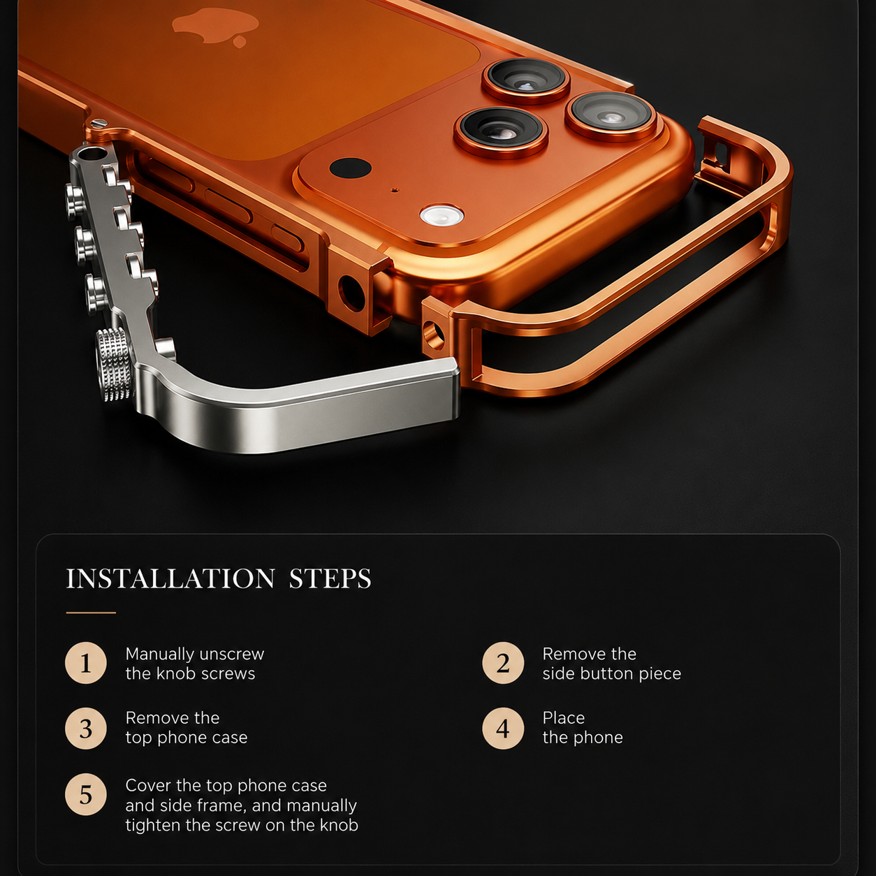 Premium iPhone Case Camera Lens Protection Shockproof Protective Cover Aluminum Alloy Bumper Heavy Duty Metal Frame Cyberpunk Design