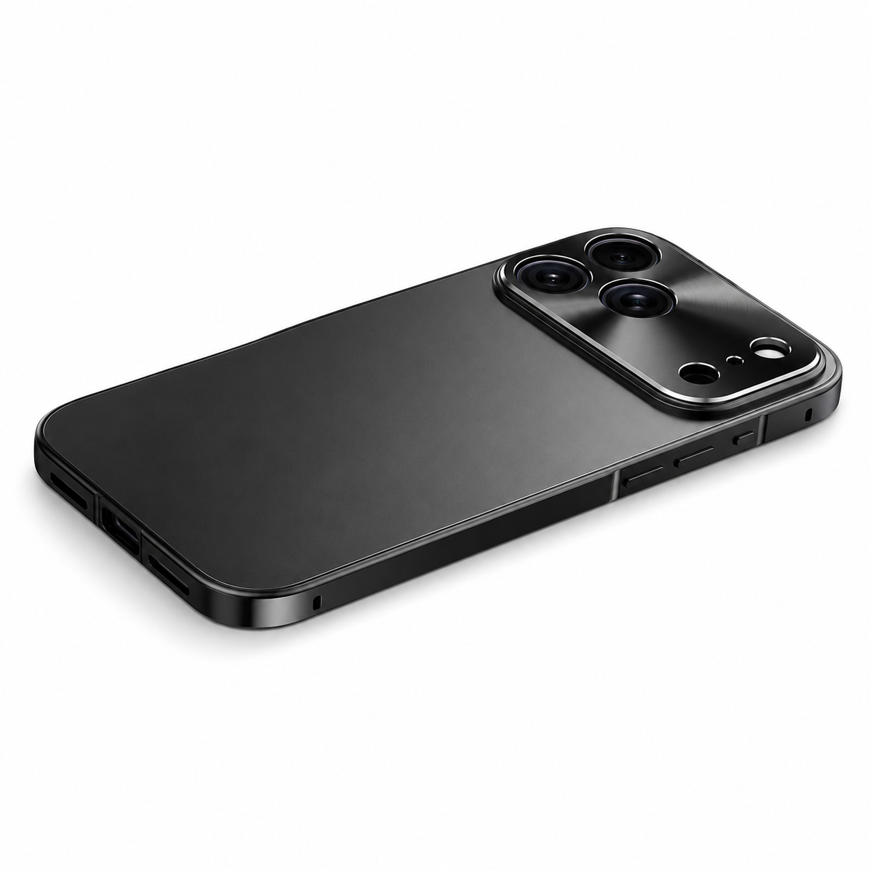 Premium iPhone Case Camera Lens Protection Shockproof Protective Cover Aluminum Alloy Frame Ultra Thin Frosted Back Anti Fingerprint Full Coverage