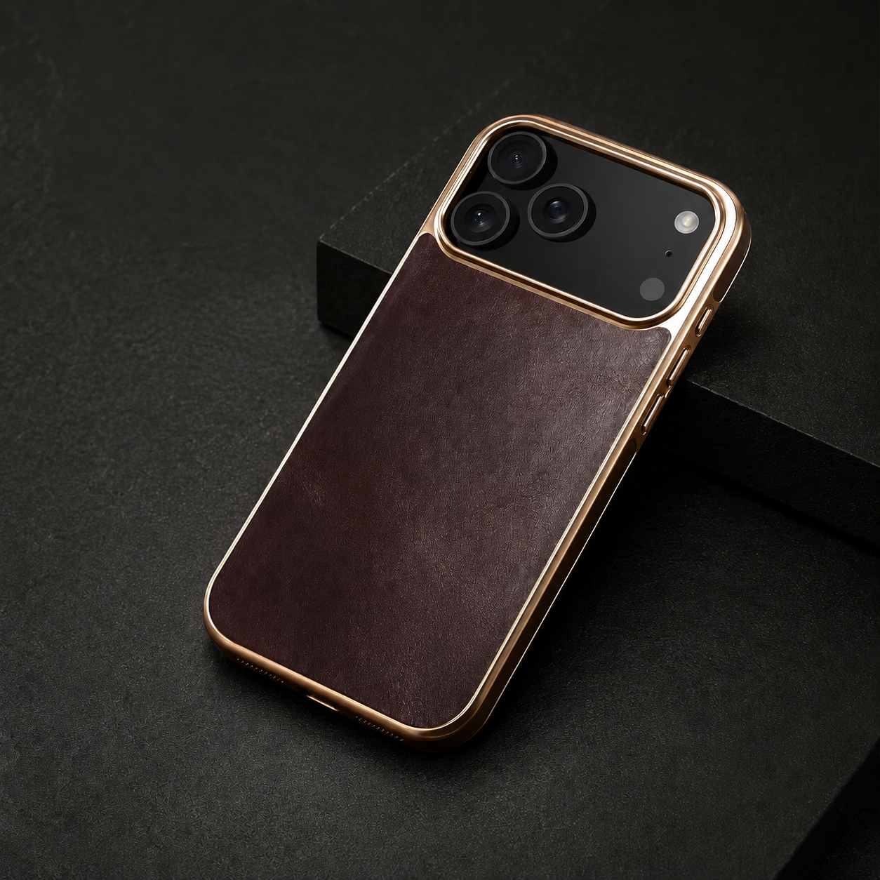 Premium iPhone Case Camera Lens Protection Shockproof Protective Cover Genuine Leather Non Slip Anti Fingerprint Electroplated Design