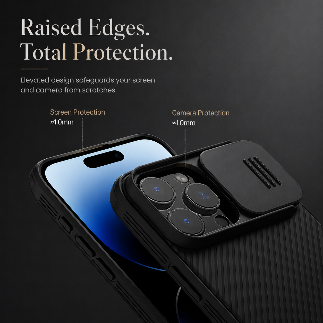 Premium iPhone Case Camera Lens Protection Shockproof Protective Cover Magnetic Back Sliding Camera Cover Rugged TPU PC Design