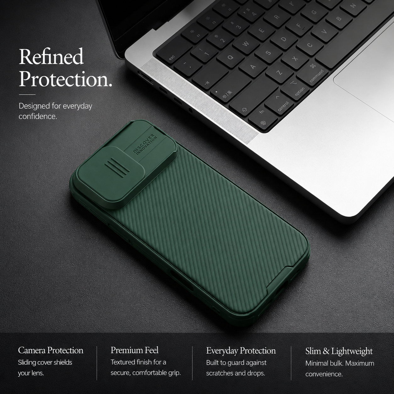 Premium iPhone Case Camera Lens Protection Shockproof Protective Cover Magnetic Back Sliding Camera Cover Rugged TPU PC Design