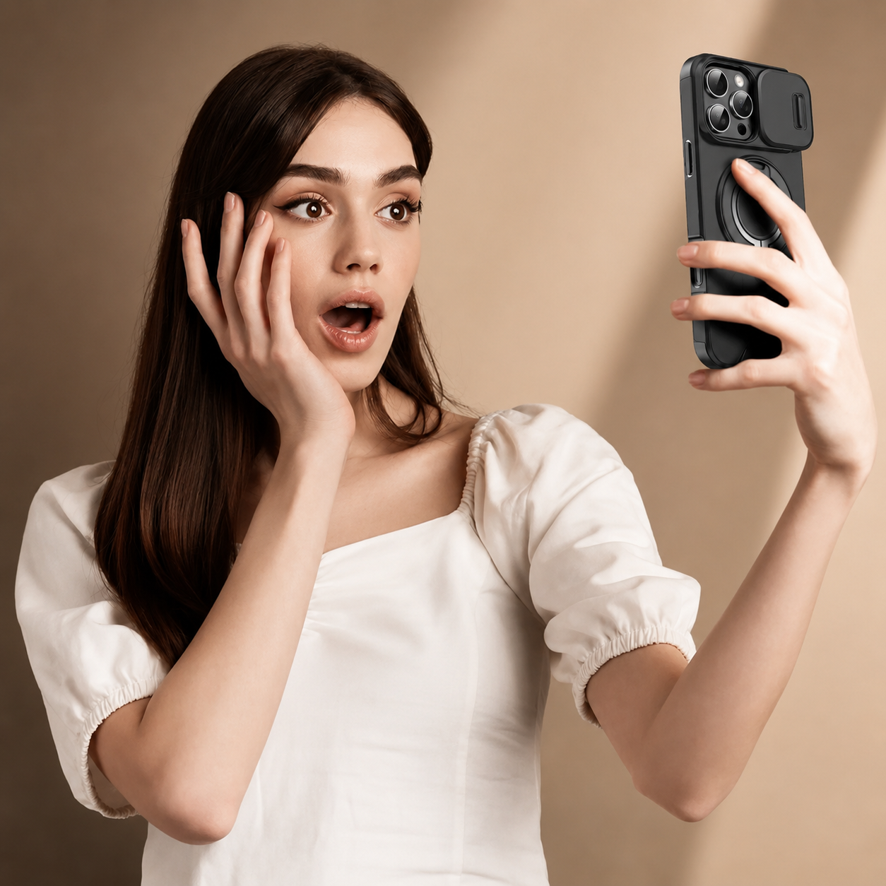 Premium iPhone Case Camera Lens Protection Shockproof Protective Cover Magnetic Stand Heavy Duty Armor Anti Fingerprint Anti Scratch Design