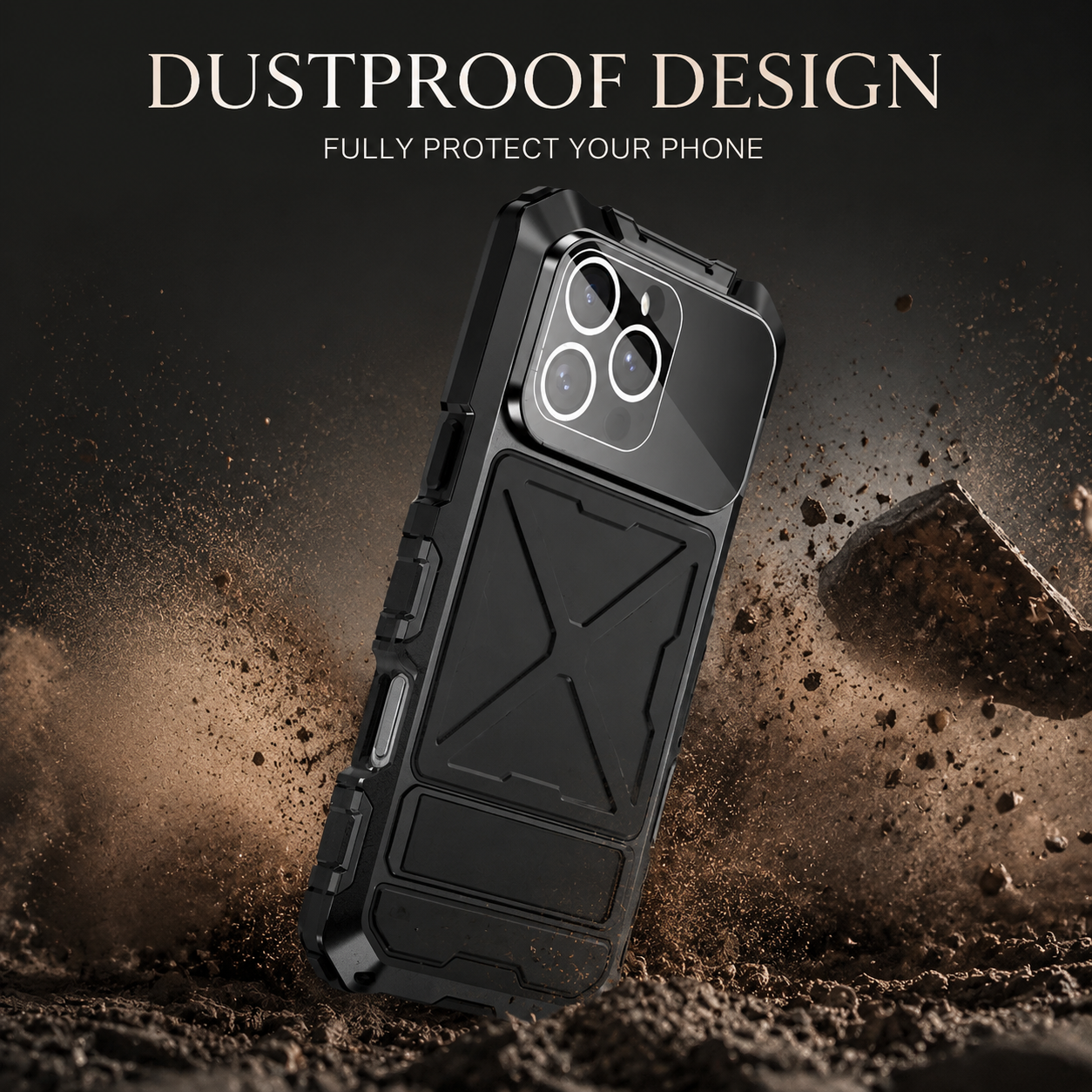 Premium iPhone Case Camera Lens Protection Shockproof Protective Cover Metal Bumper Anti Fall Grip Rugged Lightweight Design