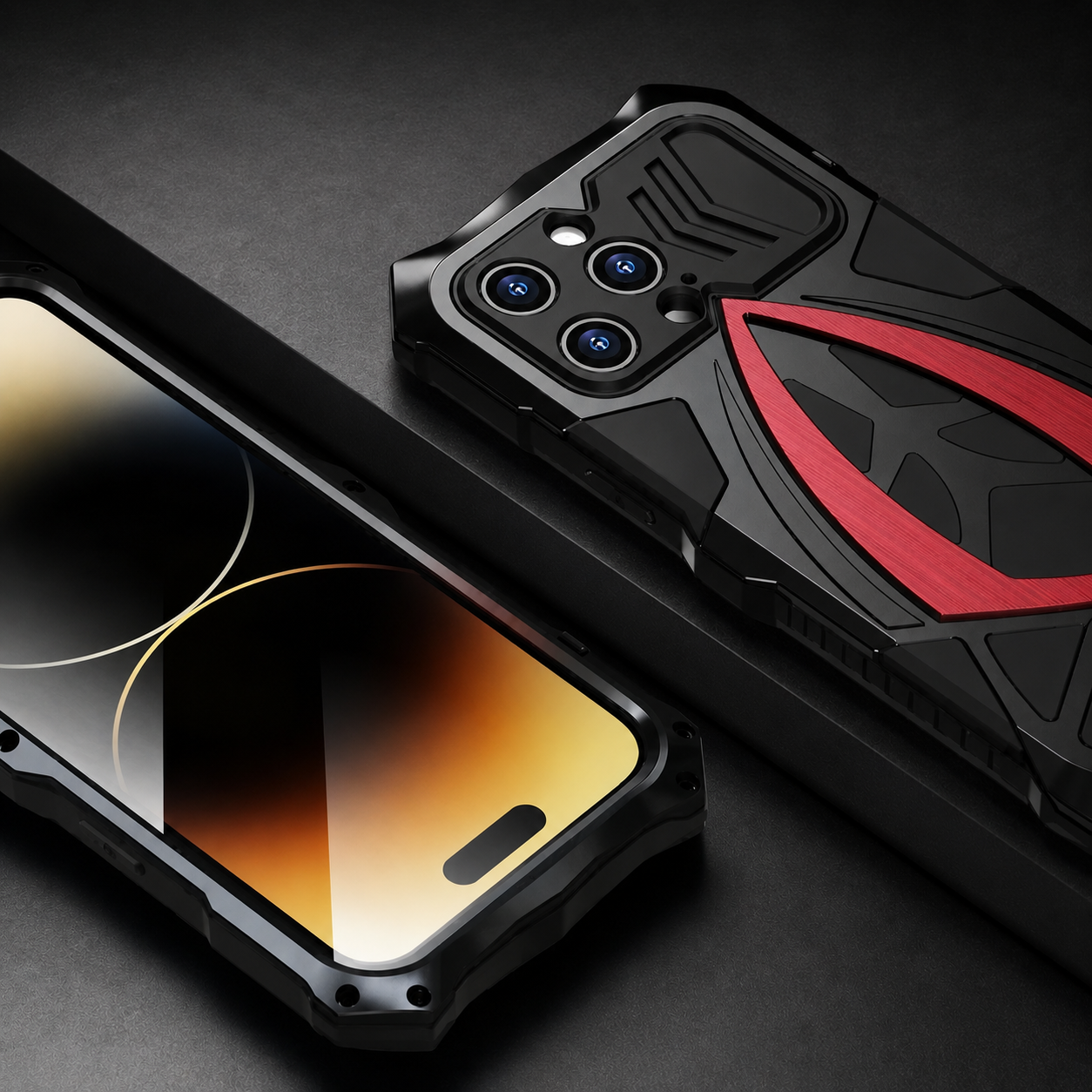 Premium iPhone Case Camera Lens Protection Shockproof Protective Cover Metal Frame Armor Anti Scratch Dustproof Rugged Design