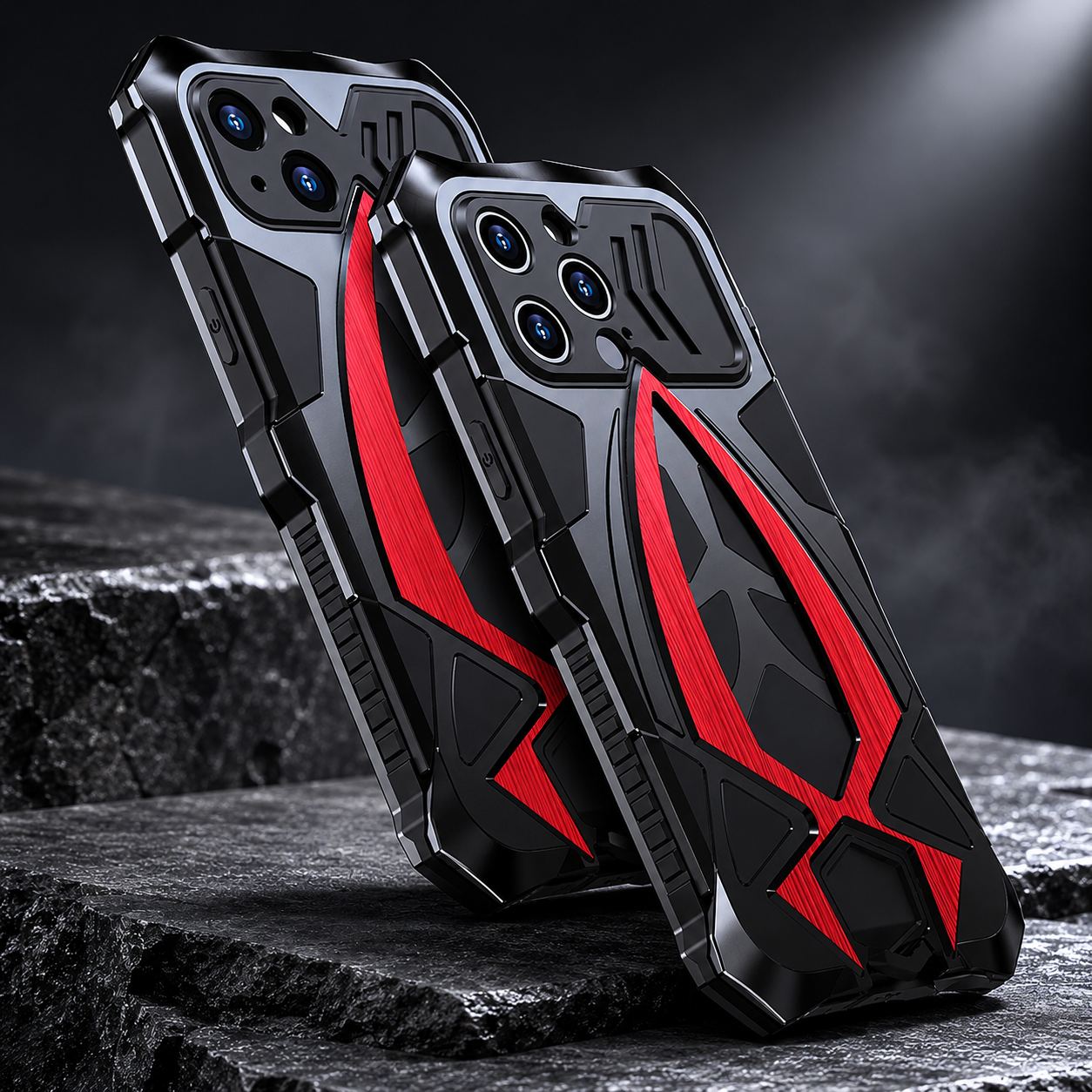 Premium iPhone Case Camera Lens Protection Shockproof Protective Cover Metal Frame Armor Anti Scratch Dustproof Rugged Design