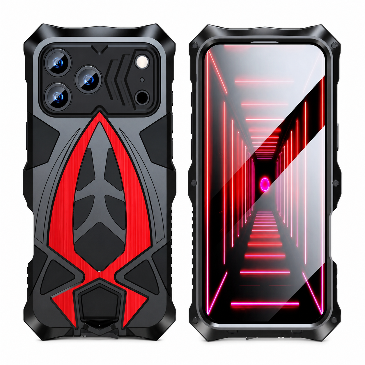 Premium iPhone Case Camera Lens Protection Shockproof Protective Cover Metal Frame Armor Anti Scratch Dustproof Rugged Design