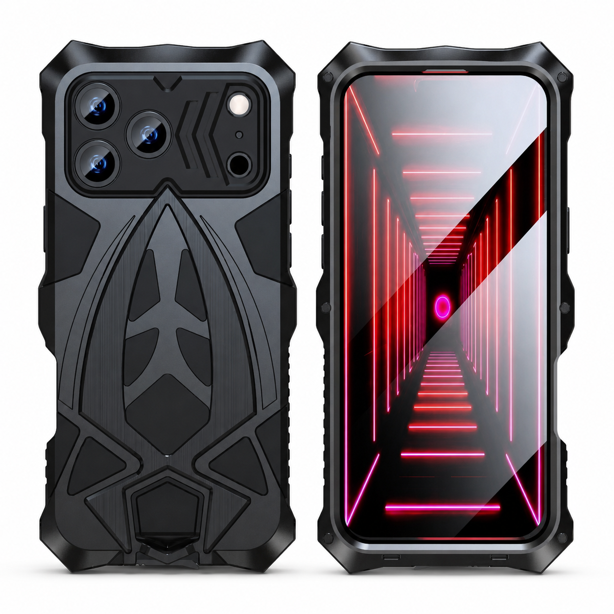 Premium iPhone Case Camera Lens Protection Shockproof Protective Cover Metal Frame Armor Anti Scratch Dustproof Rugged Design