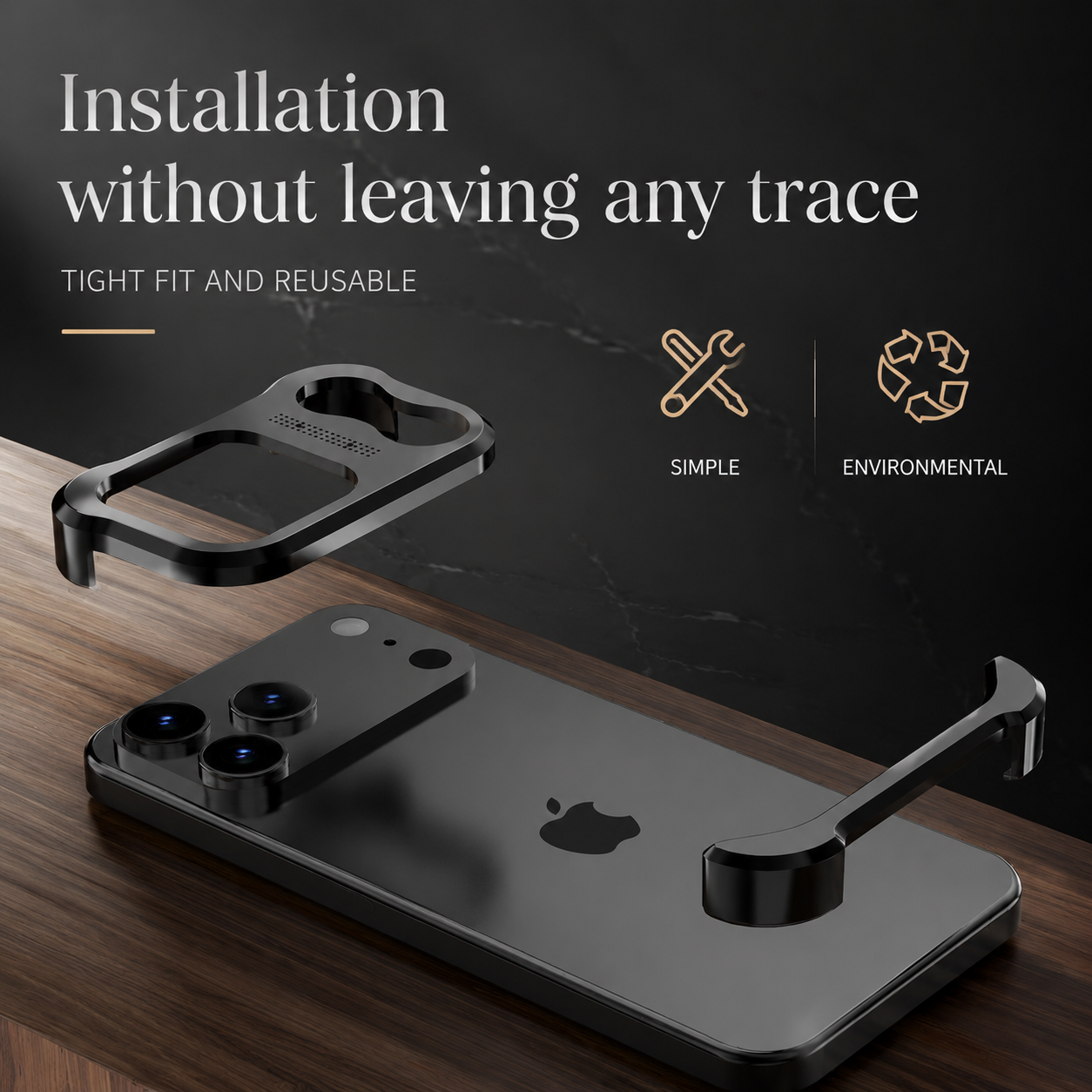Premium iPhone Case Camera Lens Protection Shockproof Protective Cover Titanium Alloy Bumper Anti Fingerprint Lightweight Borderless Design