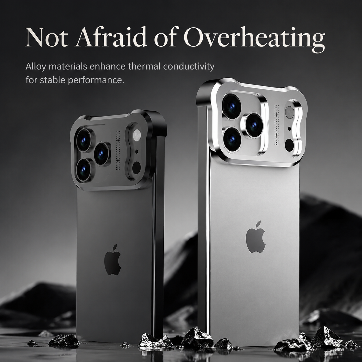 Premium iPhone Case Camera Lens Protection Shockproof Protective Cover Titanium Alloy Bumper Anti Fingerprint Lightweight Borderless Design