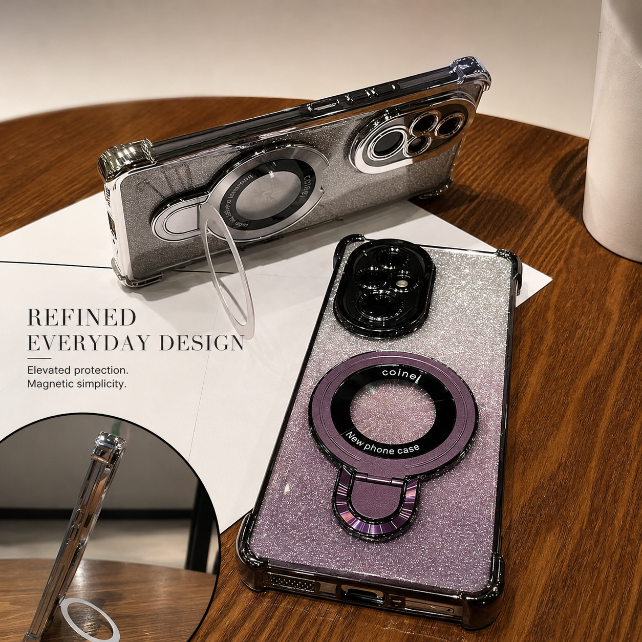 Premium iPhone Case Camera Lens Protection, TPU Four Corner Airbag Construction, Wireless Charging Compatible, Shockproof Lanyard Support Design