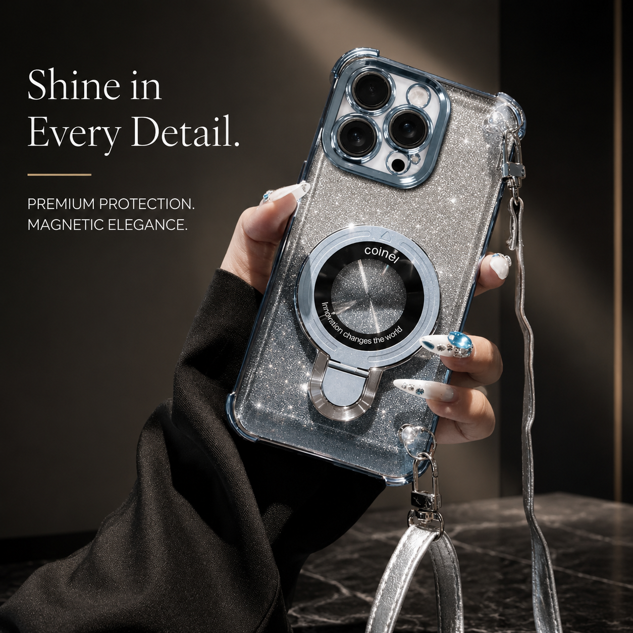 Premium iPhone Case Camera Lens Protection, TPU Four Corner Airbag Construction, Wireless Charging Compatible, Shockproof Lanyard Support Design