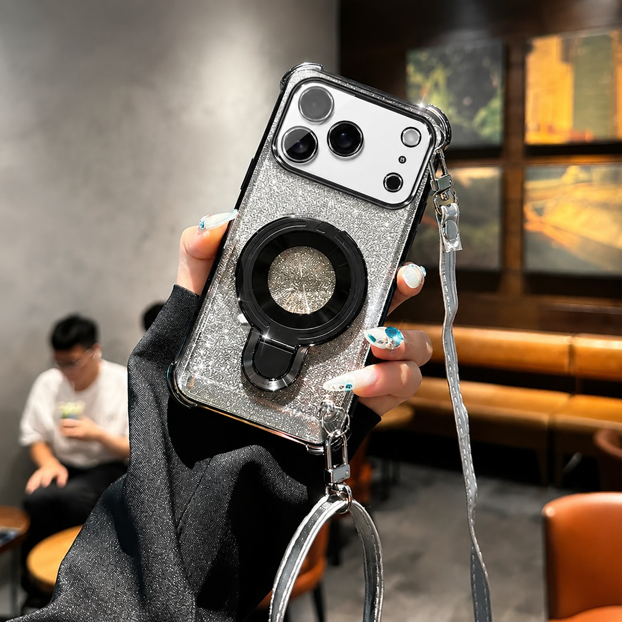 Premium iPhone Case Camera Lens Protection, TPU Four Corner Airbag Construction, Wireless Charging Compatible, Shockproof Lanyard Support Design